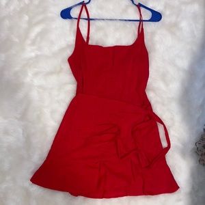 princess polly red wrap mini dress